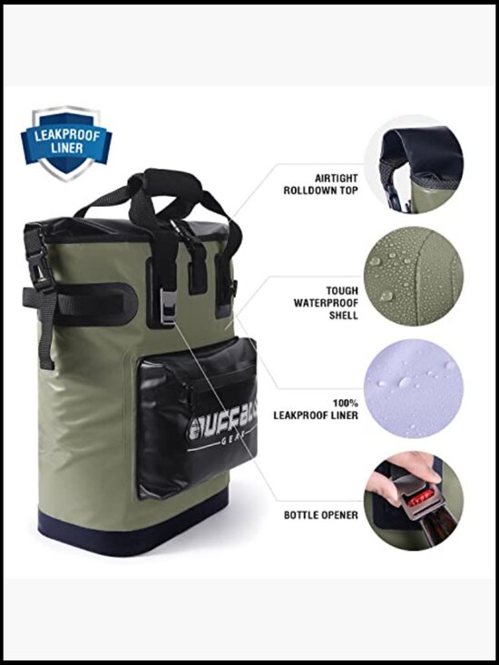 Insulated Cooler Backpack 18L Leakproof Camping Hiking Picnic Beach Portable Bag